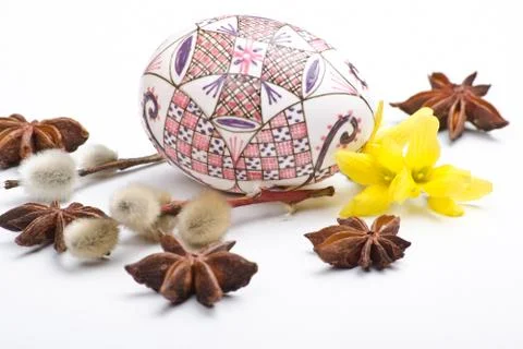 Egg with star anise Stock Photos