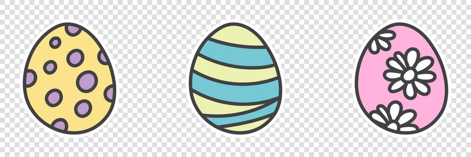 Egg sticker collection for easter celebration day 스톡 일러스트