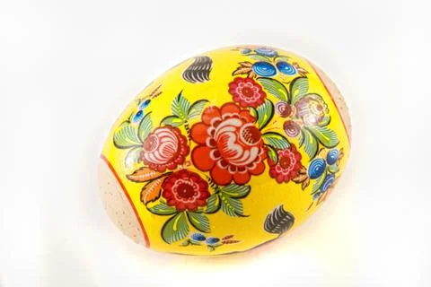 Egg with a sticker flowers Foto stock