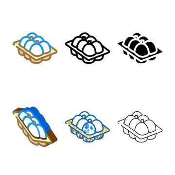 Egg stylized box hen color icon vector イラスト素材