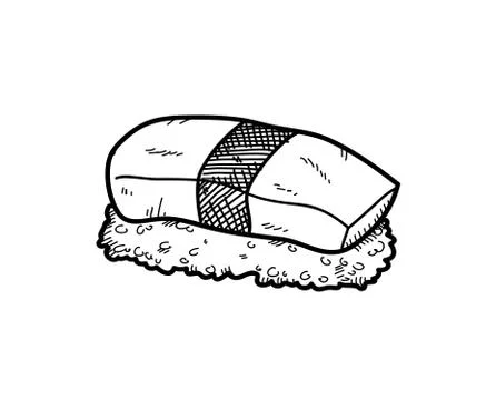 Egg Sushi Doodle Stock Illustration
