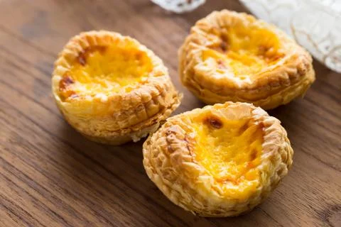 Egg tart  cakes Stock Photos