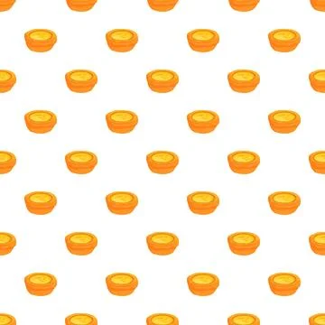Egg tart dessert pattern creating a seamless background Stock Illustration