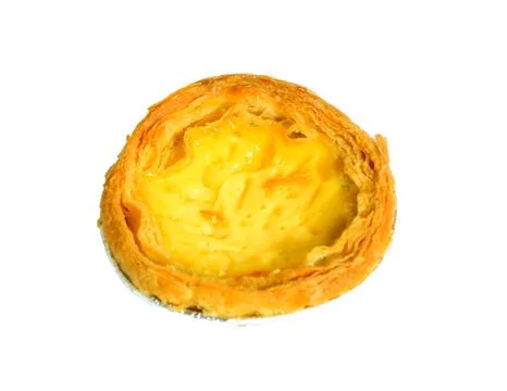 Egg tart isolated Stock Photos