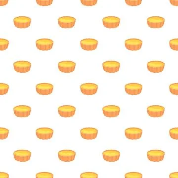 Egg tart pastries repeating pattern seamless background Illustrazione stock