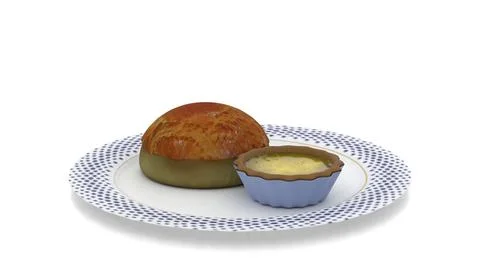 Egg tart pineapple bun with white background Stock Illustration