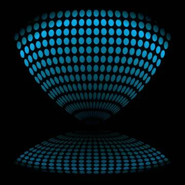 Egg timer distort Abstract blue and black icon reflected on a black backgr... Stock Photos