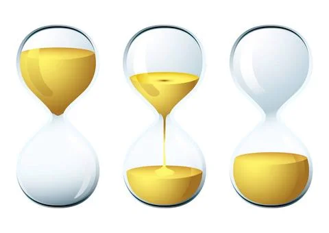 Egg timer Glass egg timer with sand trickling for the perfect breakfast Co... Stock Photos