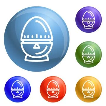 Egg timer icons set vector イラスト素材