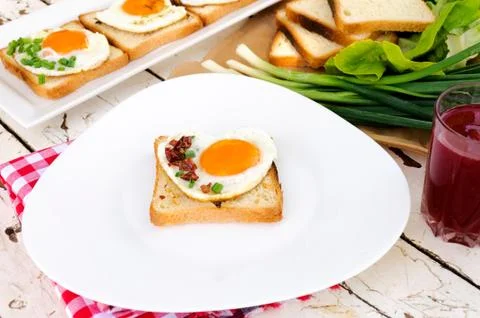 Egg on toast Stock Photos