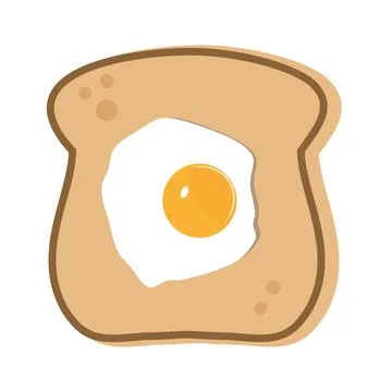 Egg on toast slice vector illustration on a white background Stock Illustration