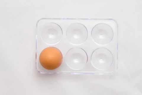 Egg Tray, One Egg, Six Eggs Minus Five Stock Photos