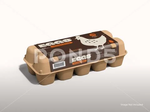 Egg Tray Packaging Mockup – Eco Kraft Style PSD Template
