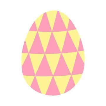 Egg with triangle geometric pattern, Easter holiday design element, vector Stock Illustration