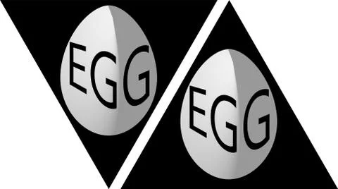 Egg in the triangle with the inscription egg logo, icon Stock Illustration