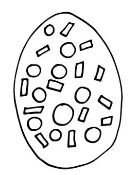 Egg with varied pattern, line art, hand drawn illustration. Stock Illustration