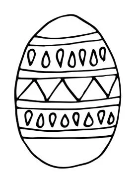 Egg with various pattern, line art, hand drawn illustration Illustrazione stock
