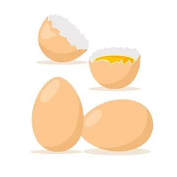 Egg vector flat icon cartoon background. Egg food Stock Illustration