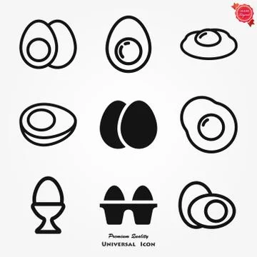 Egg vector icon, breakfast food symbol. Flat vector illustration イラスト素材