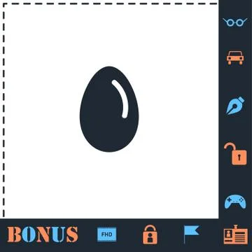 Egg vector icon flat 스톡 일러스트