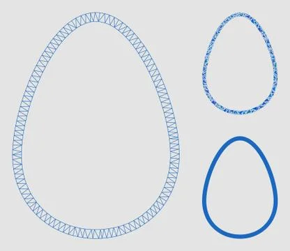 Egg Vector Mesh Network Model and Triangle Mosaic Icon Stock Illustration