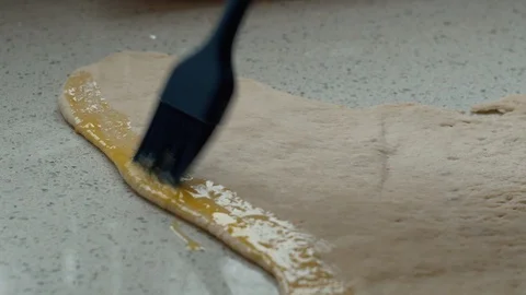 Egg-washing dough Stock Footage 94720207