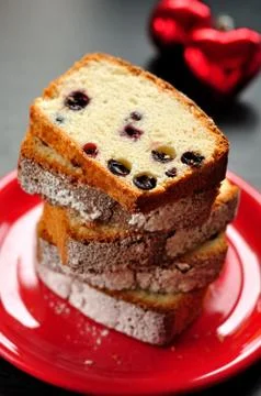 Egg White Cake with Berries Stock Photos