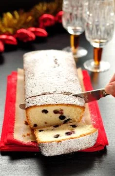 Egg White Cake with Berries Stock Photos