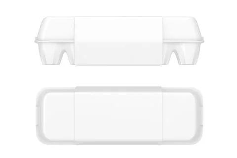 Egg White Cardboard Box with Blank Label with Free Space for Your Design. 3d  Stock Illustration