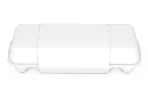 Egg White Cardboard Box with Blank Label with Free Space for Your Design. 3d  Stock Illustration