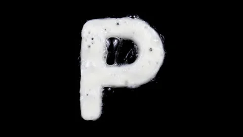 Egg white frying letter P, include two looped 10 seconds duration versions Stock Footage 130801685