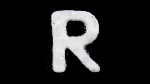 Egg white frying letter R, include two looped 10 seconds duration versions Stock Footage 130802084