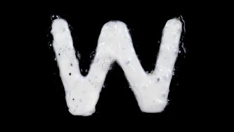 Egg white frying letter W, include two looped 10 seconds duration versions Stock Footage 130803107