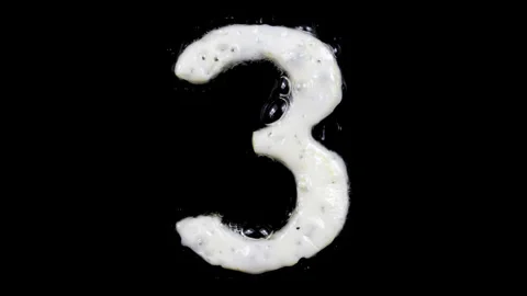 Egg white frying number three, 3, two looped 10 seconds duration versions Stock Footage 130900490
