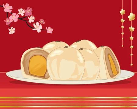 Egg yolk cake Stock Illustration