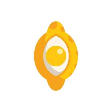 Egg yolk dripping from cracked open eggshell illustration Stock Illustration