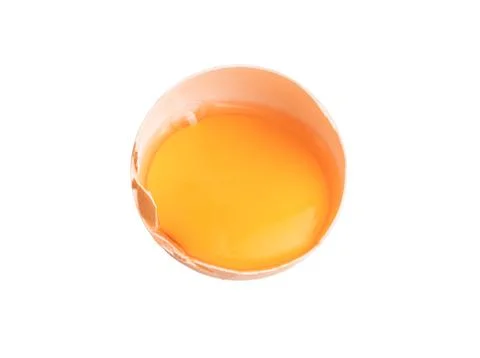 Egg yolks in a broken shell isolated Stock Photos