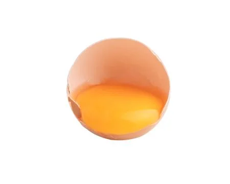 Egg yolks in a broken shell isolated Stock Photos