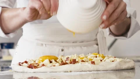 Egg Yolks Temptingly Added to the Dough - 4K, Film Style, Cinematic 動画素材 246947676