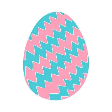Egg with zig zag geometric pattern, Easter holiday design element, vector 스톡 일러스트
