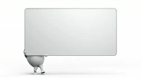 Egghead Character Bringing a Sign Stock Footage 652653