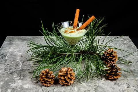 Eggnog drink on the table  Stock Photos