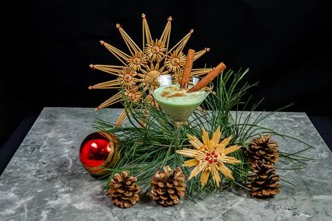 Eggnog drink on the table  Stock Photos