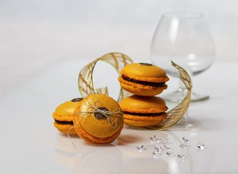 Eggnog macarons Stock Photos