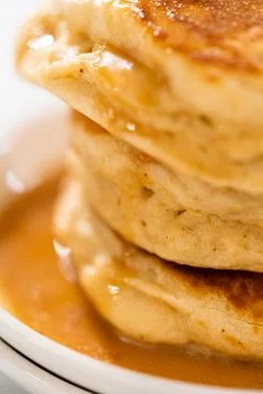 Eggnog pancakes Stock Photos