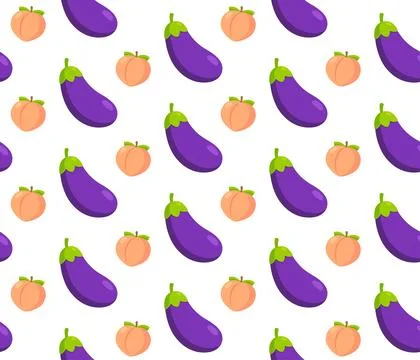 Eggplant and peach pattern Stock Illustration