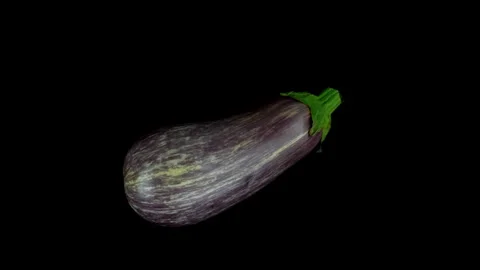 Eggplant on a black background Video stock 249259280