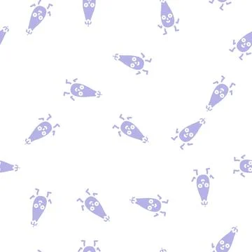 Eggplant character glyph vector seamless pattern 스톡 일러스트