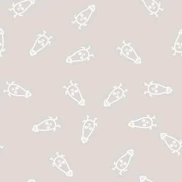 Eggplant character line vector seamless pattern Stock Illustration