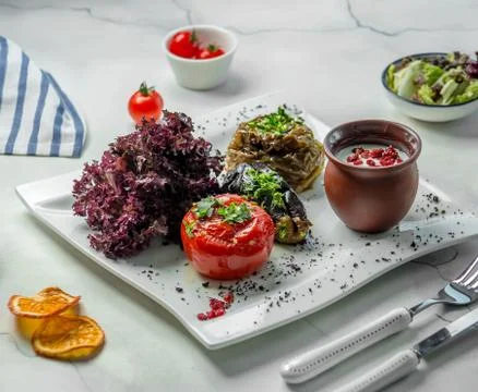 Eggplant dolma on the table Stock Photos